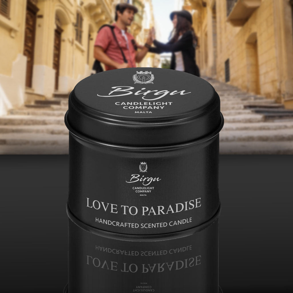 Love To Paradise - Scented Candle Small Tin - Birgu Candlelight Company