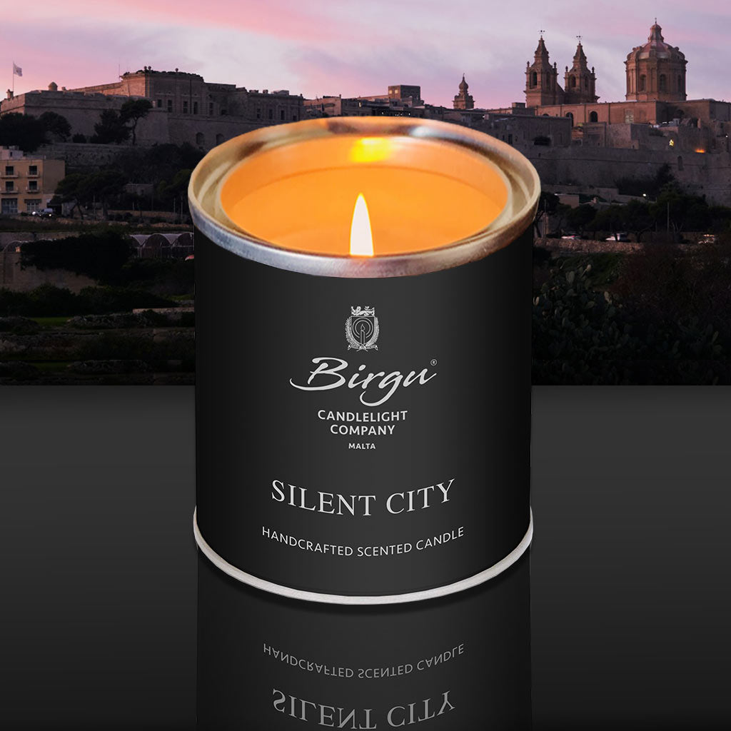 Silent City - Scented Candle Tin Lit - Birgu Candlelight Company