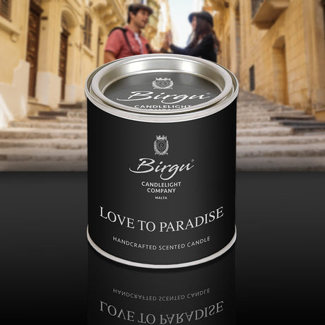 Love To Paradise - Scented Candle Tin - Birgu Candlelight Company