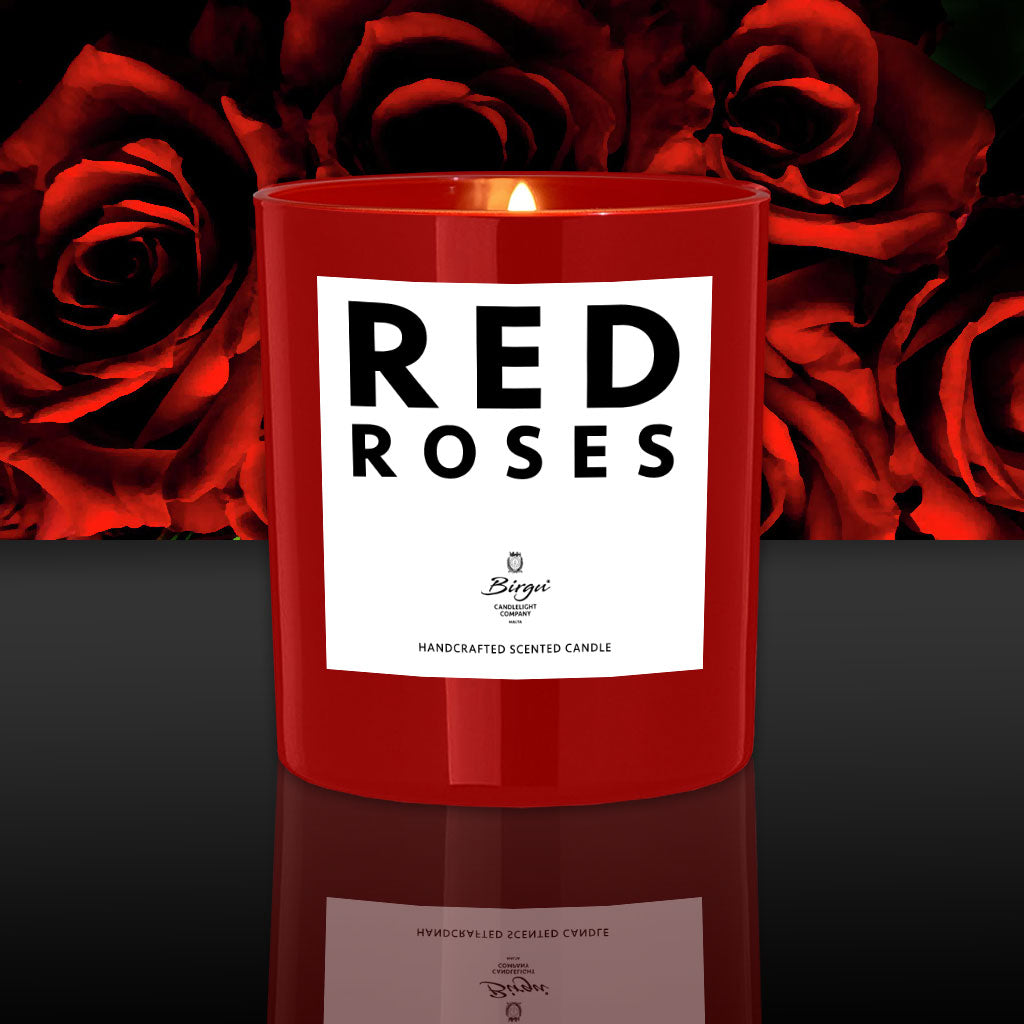 Red Roses St. Valentine's Day Scented Candle - Made In Malta by Birgu Candlelight Company