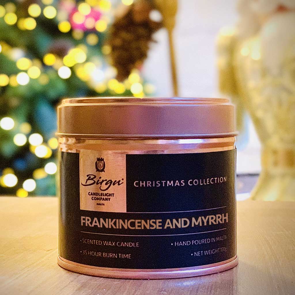 Frankincense and Myrrh - Scented Candle Tin - Birgu Candlelight Company