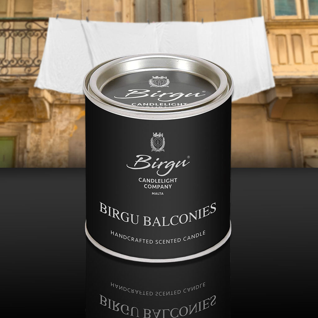Birgu Balconies - Scented Candle Tin - Birgu Candlelight Company