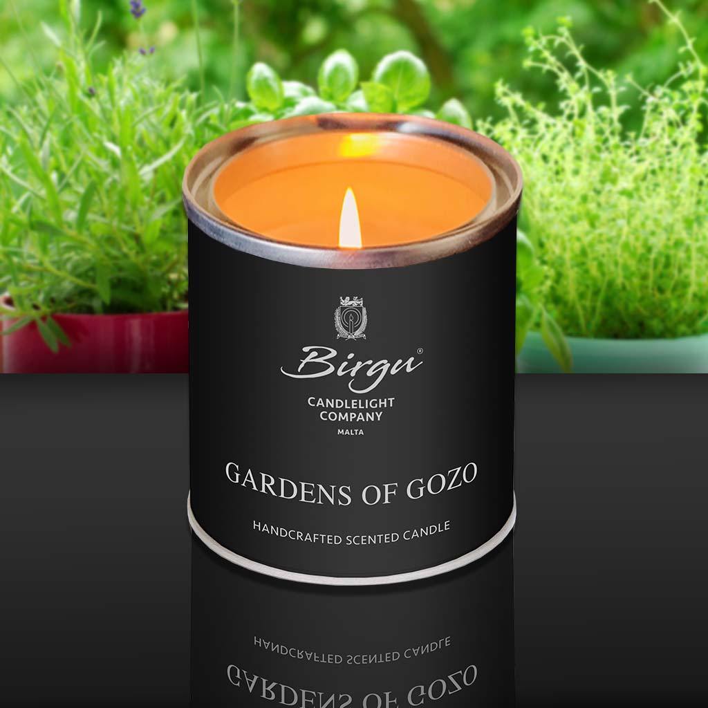 Gardens Of Gozo - Scented Candle Tin Lit - Birgu Candlelight Company