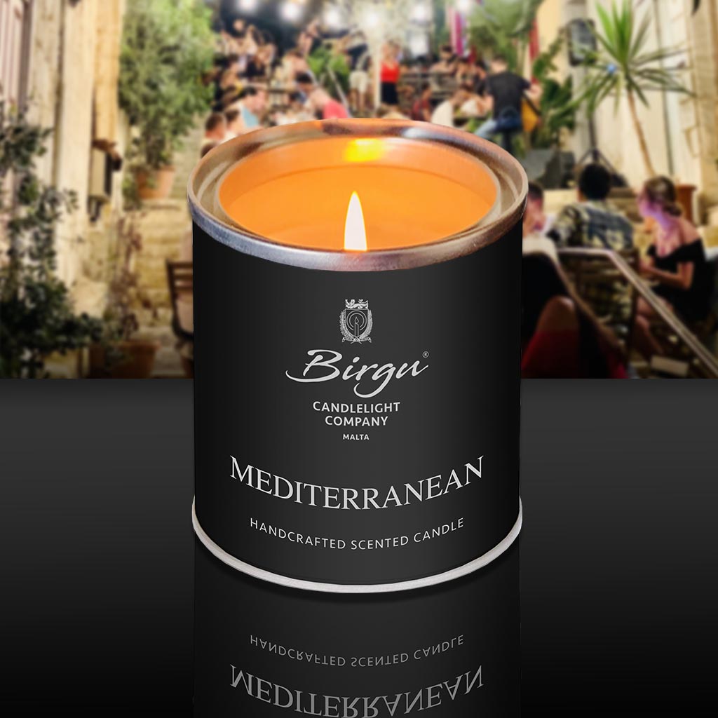 Mediterranean - Scented Candle Tin Lit - Birgu Candlelight Company