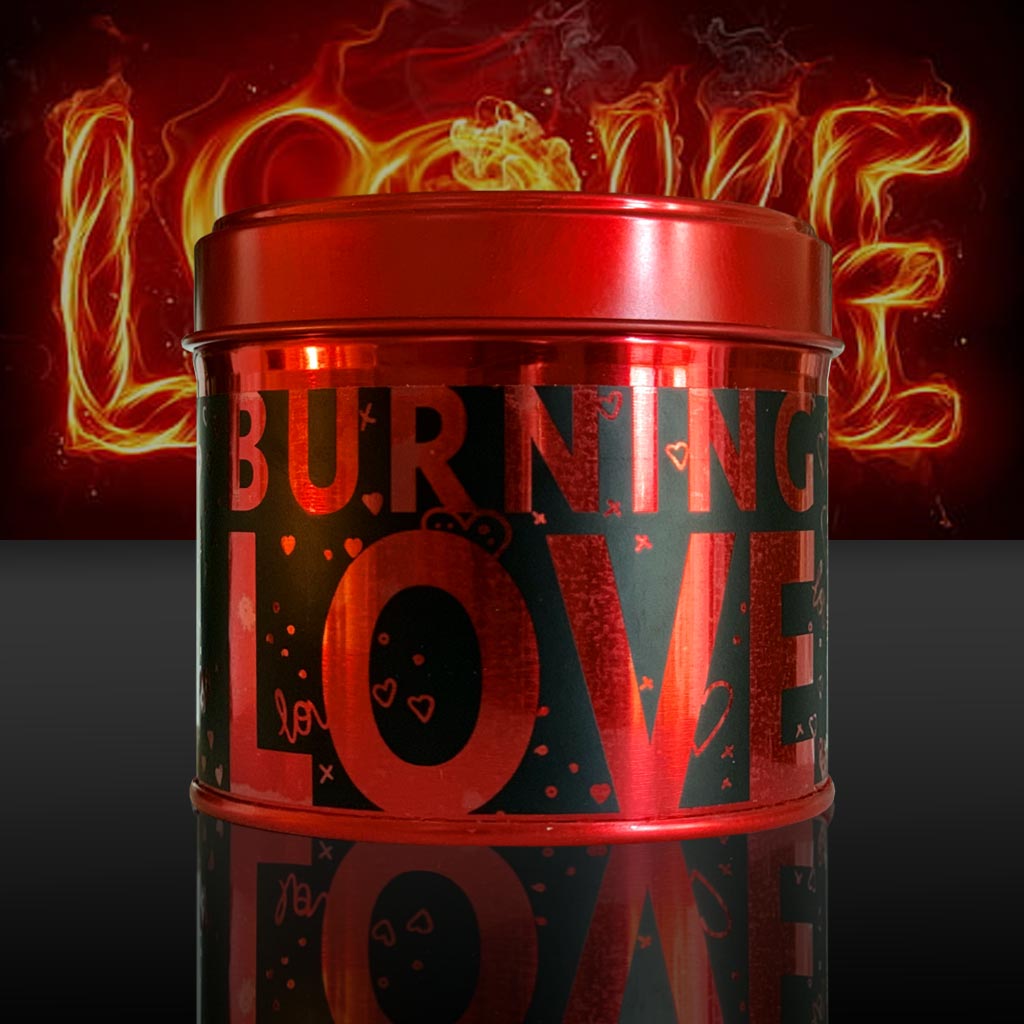 Burning Love St. Valentine's Day Scented Candle Tin - Made In Malta by Birgu Candlelight Company